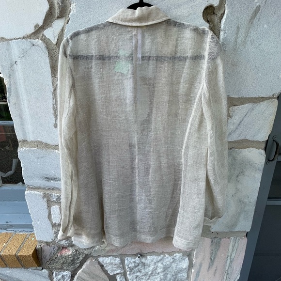 Sheer Linen Mesh Button Up - Picture 2 of 3